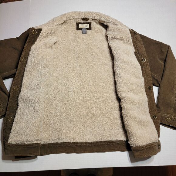 Urban Pipeline Up Corduroy Coat Sherpa Lined Full Button Brown - Size XXL - Picture 3 of 5